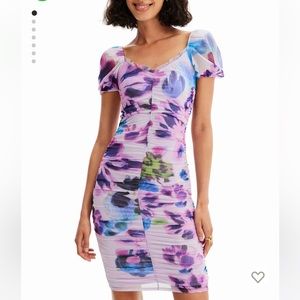 Floral ruched dress by Desigual x Christian Lacroix